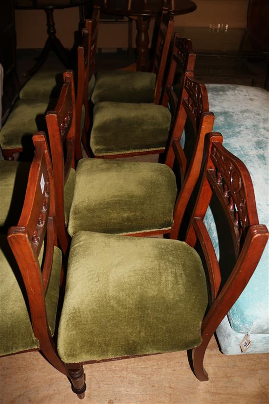 6 oak dining chairs & 2 others (8)(-)